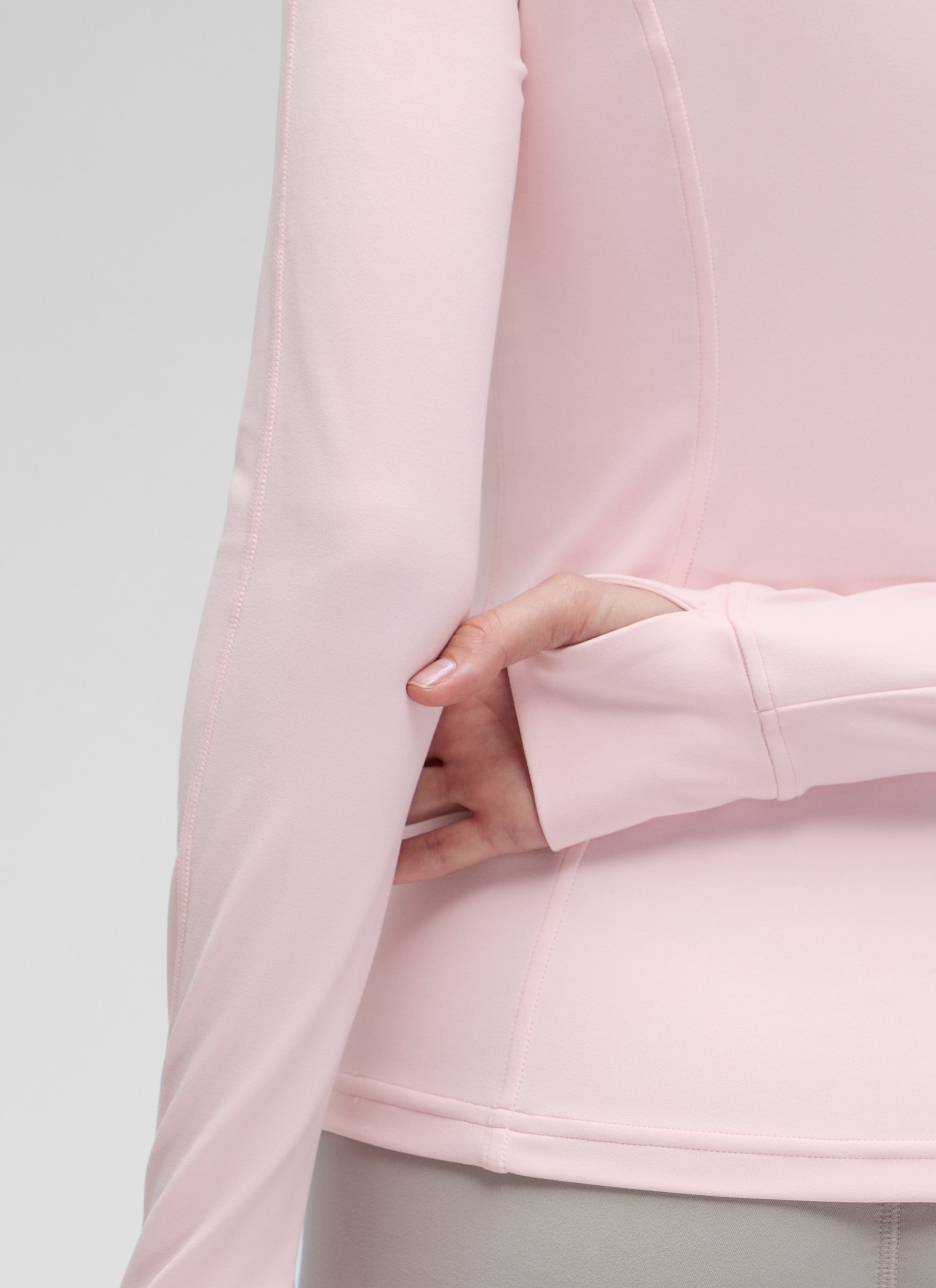 CRZ YOGA Damen Butterluxe Voller Reißverschluss Jacke mit Daumenloch Erdbeerrosa