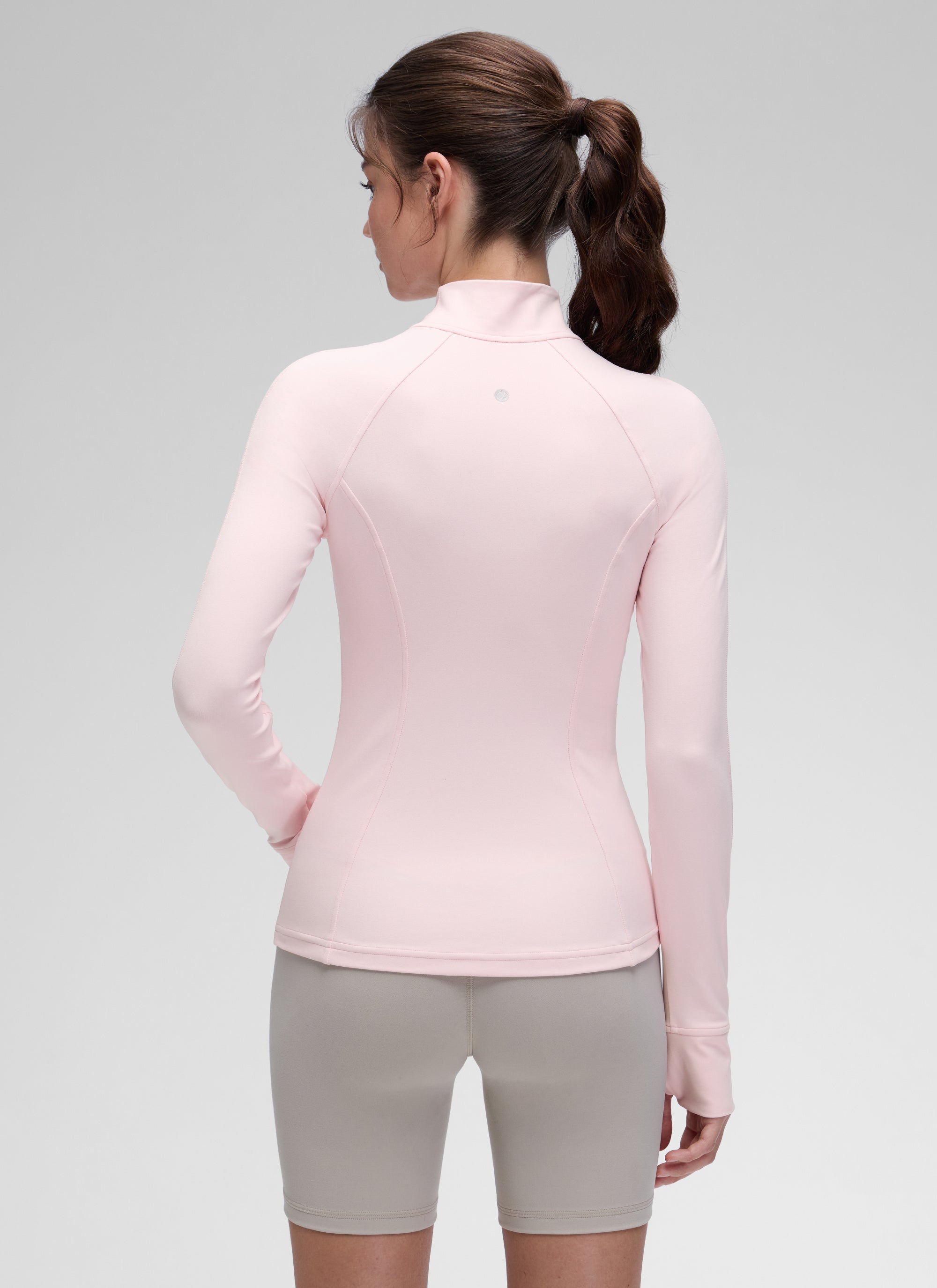 CRZ YOGA Damen Butterluxe Voller Reißverschluss Jacke mit Daumenloch Erdbeerrosa