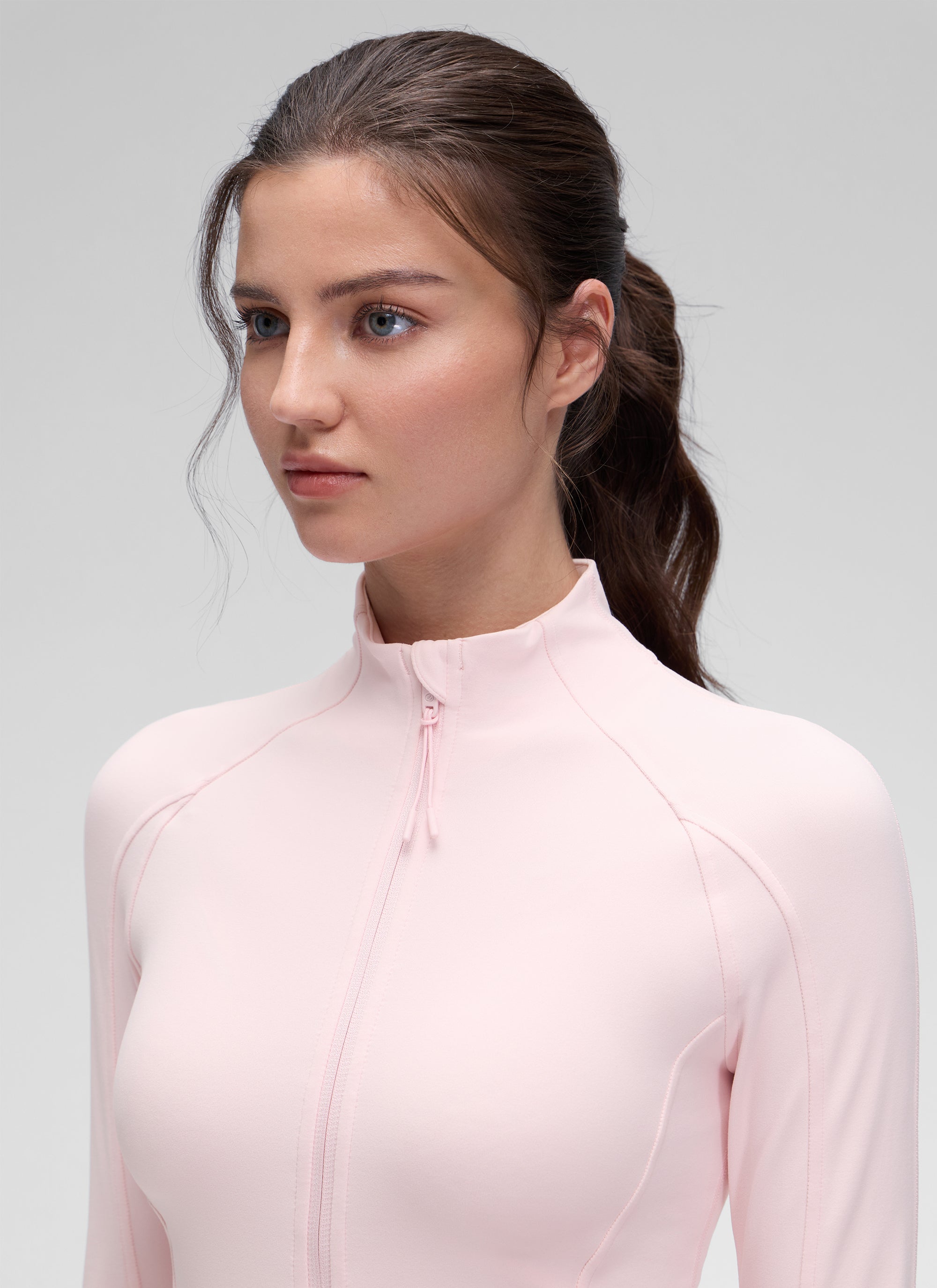 CRZ YOGA Damen Butterluxe Voller Reißverschluss Jacke mit Daumenloch Erdbeerrosa