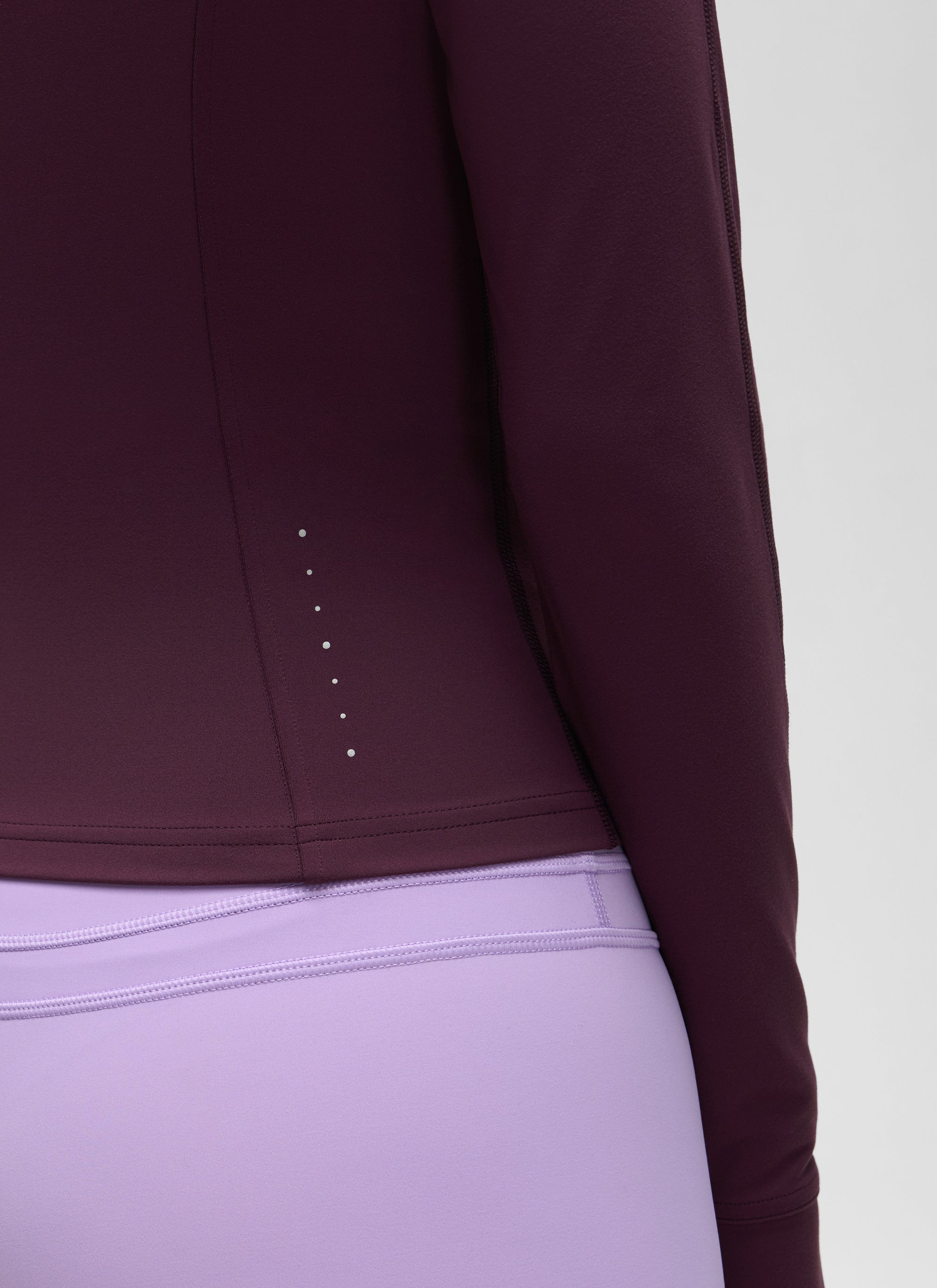 CRZ YOGA Damen Butterluxe Full Zipper Sport Jacke mit Daumenloch Dunkellila