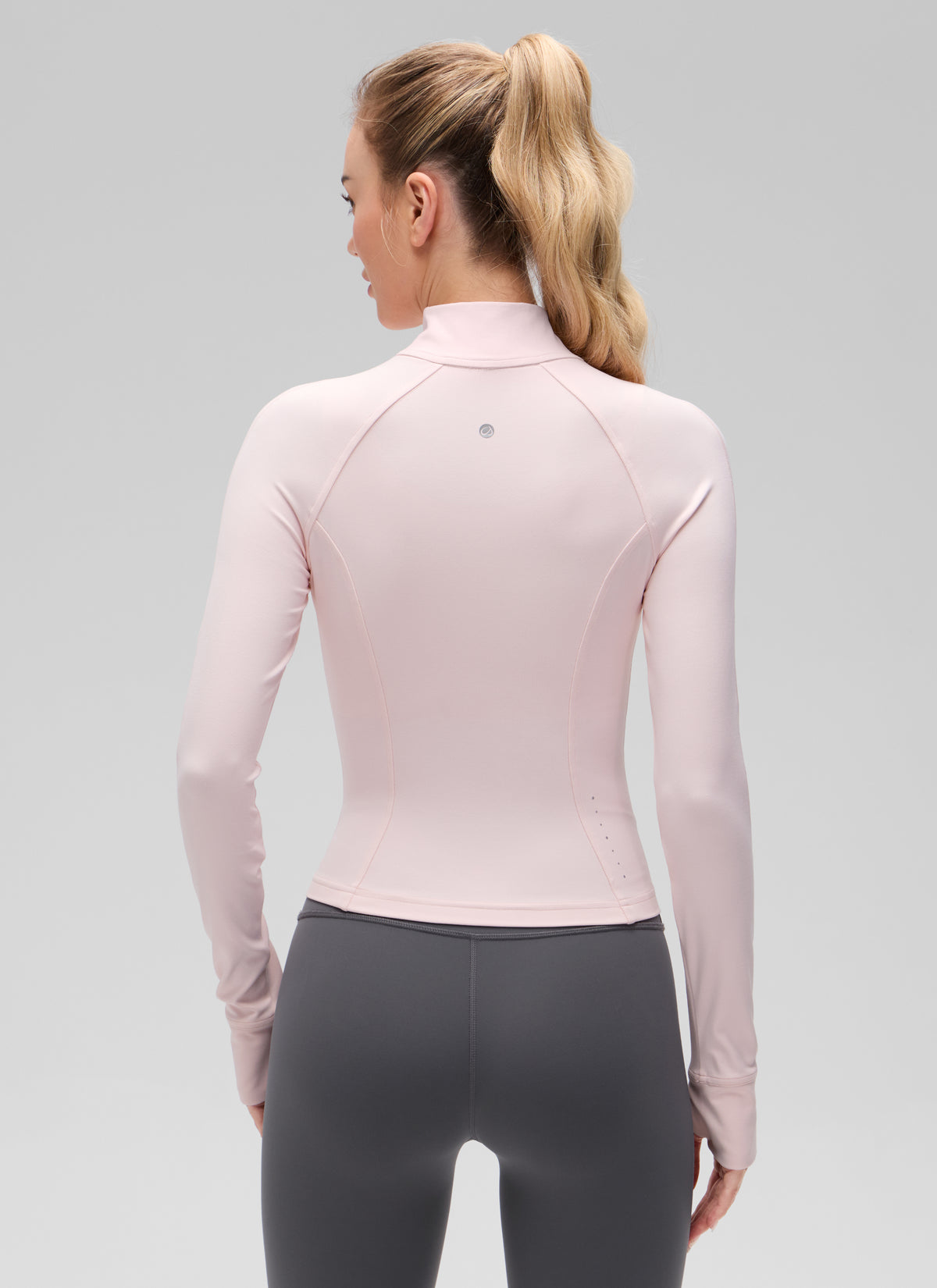 CRZ YOGA Damen Butterluxe Full Zipper Sport Jacke mit Daumenloch Erdbeerrosa @model_info:Anna