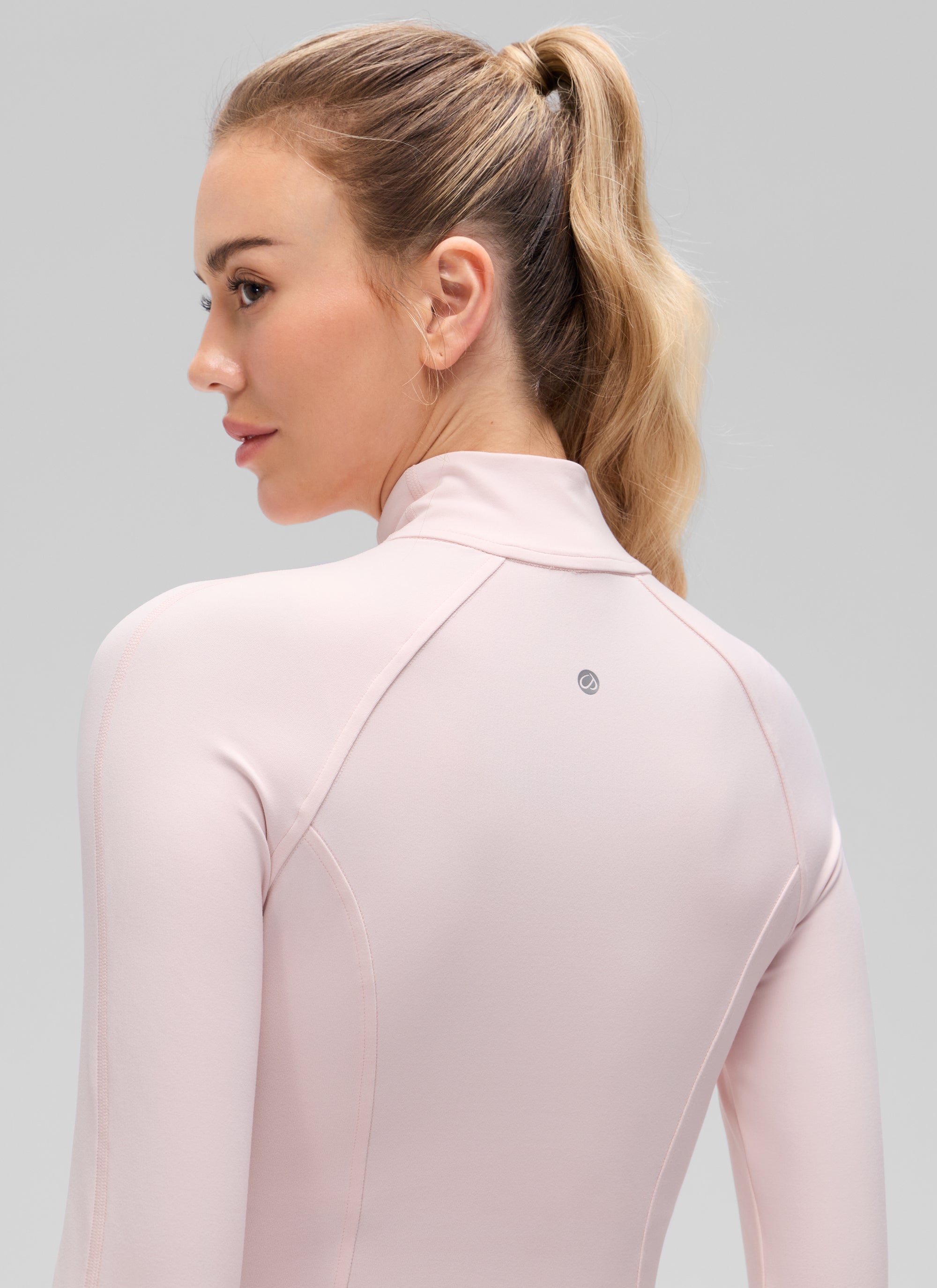 CRZ YOGA Damen Butterluxe Full Zipper Sport Jacke mit Daumenloch Erdbeerrosa