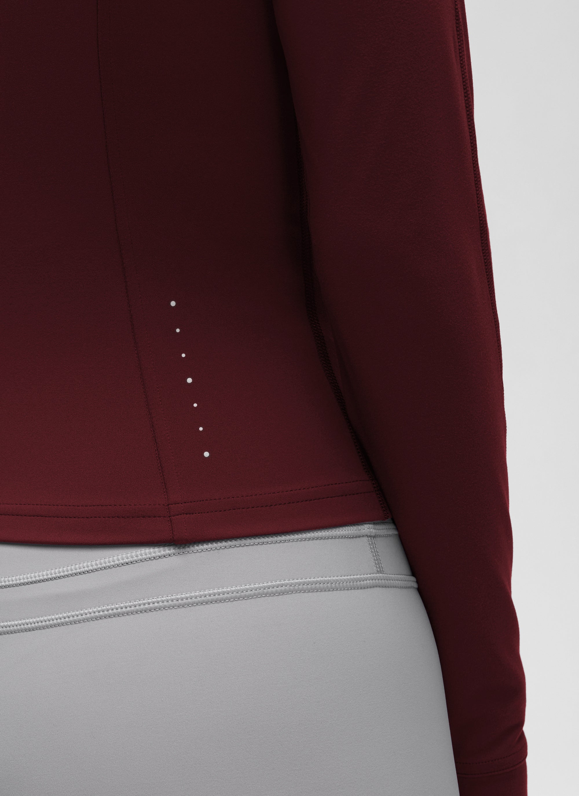 CRZ YOGA Damen Butterluxe Full Zipper Sport Jacke mit Daumenloch Roter Merlot