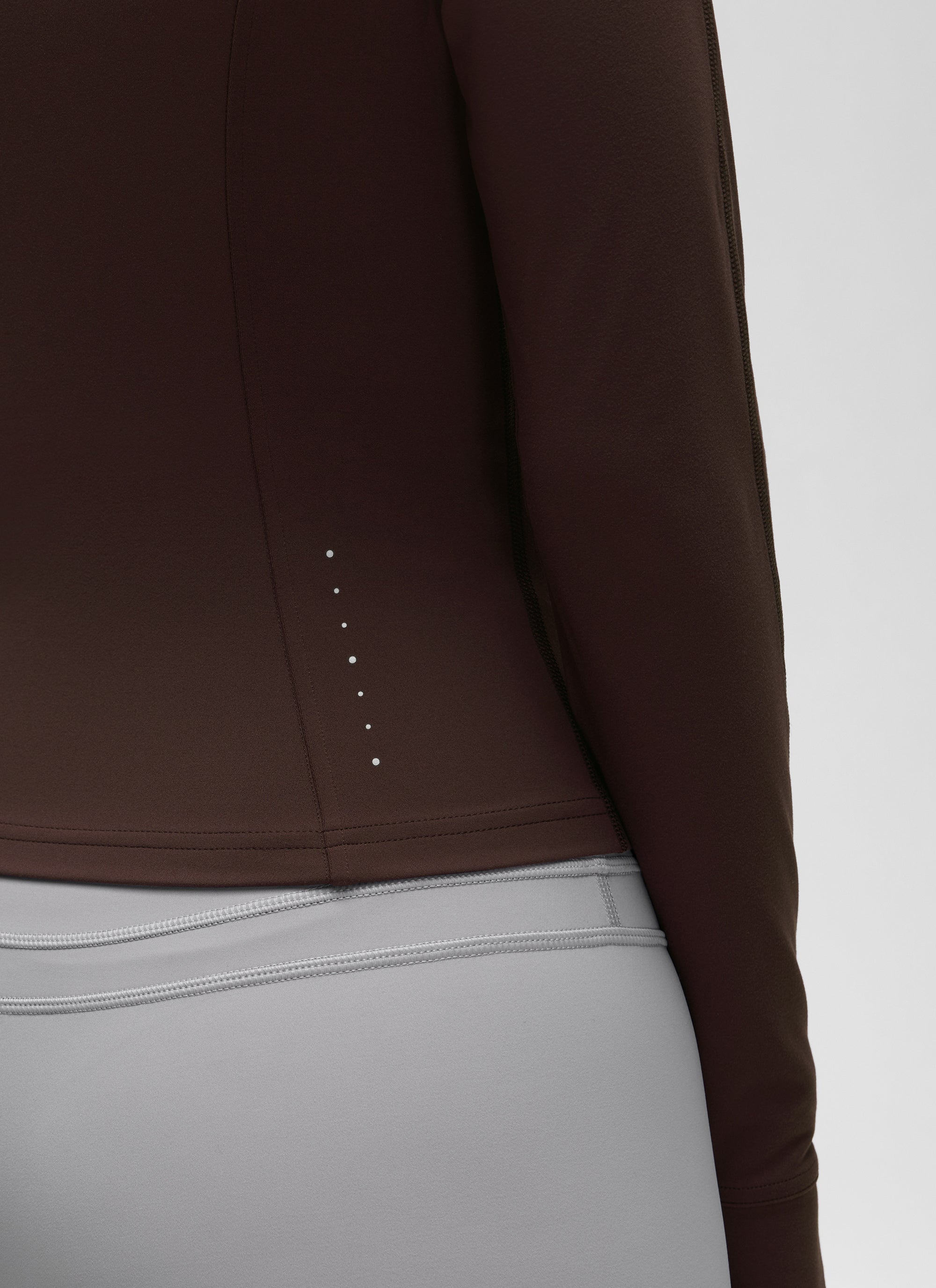 CRZ YOGA Damen Butterluxe Full Zipper Sport Jacke mit Daumenloch Heißes Fudge-Brown