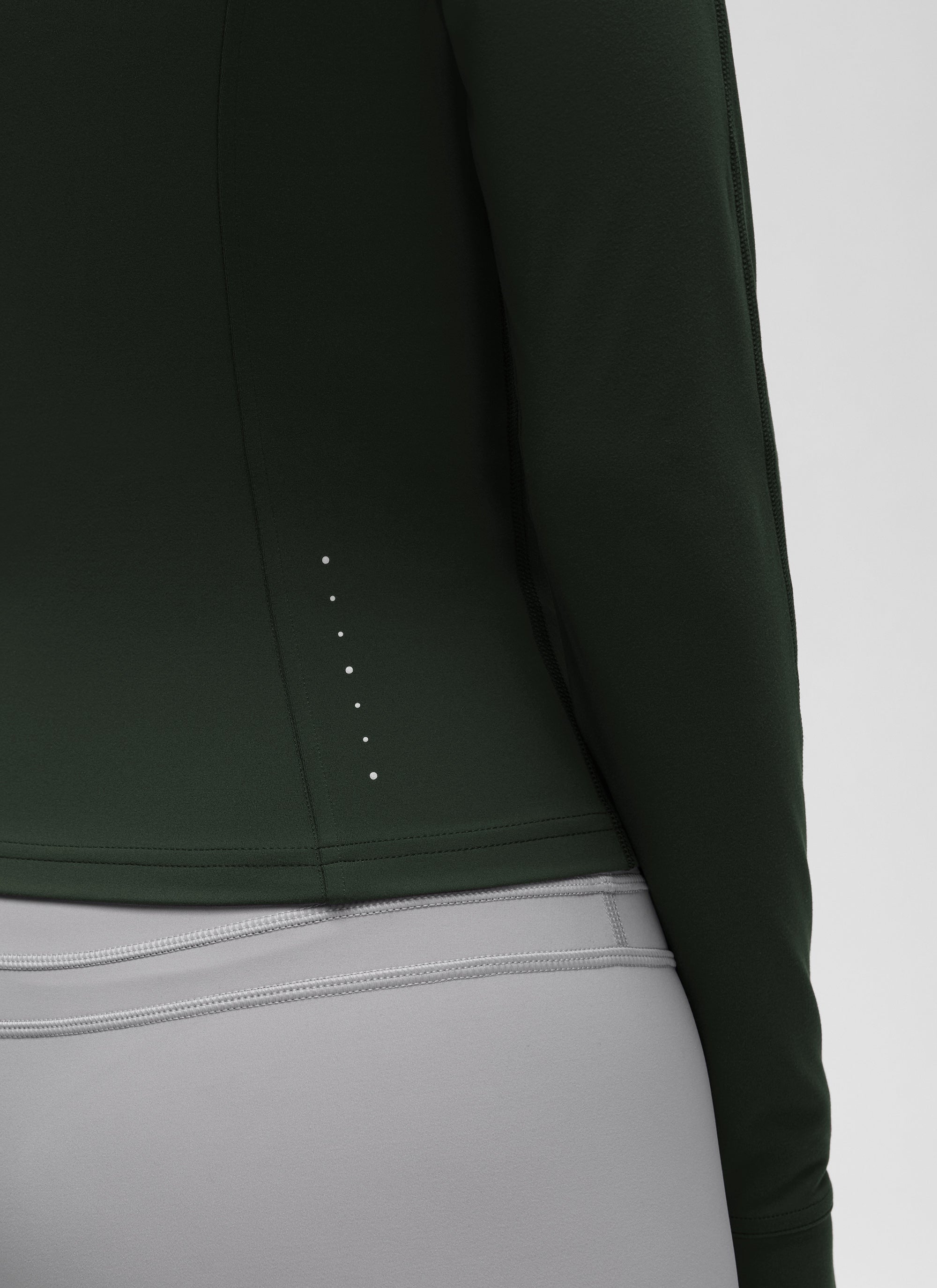 CRZ YOGA Damen Butterluxe Full Zipper Sport Jacke mit Daumenloch Legende Grün