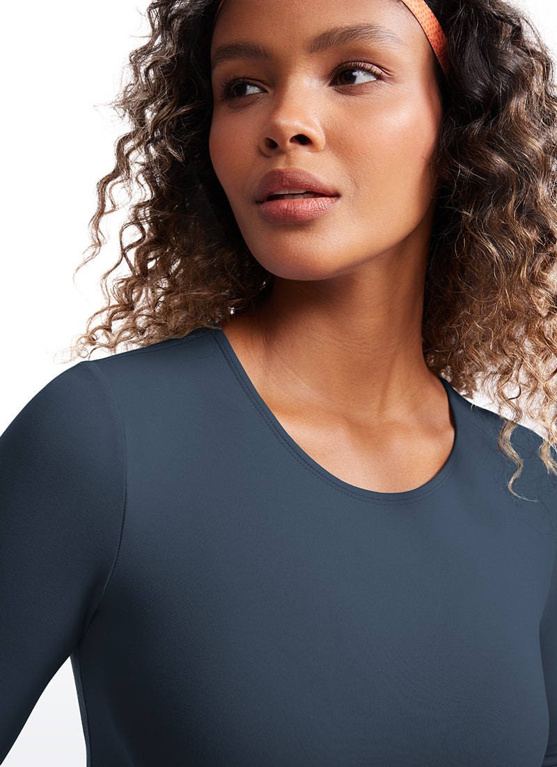 CRZ YOGA Damen Rundhalsausschnitte Leichtes Langarm Shirt Sternenlicht