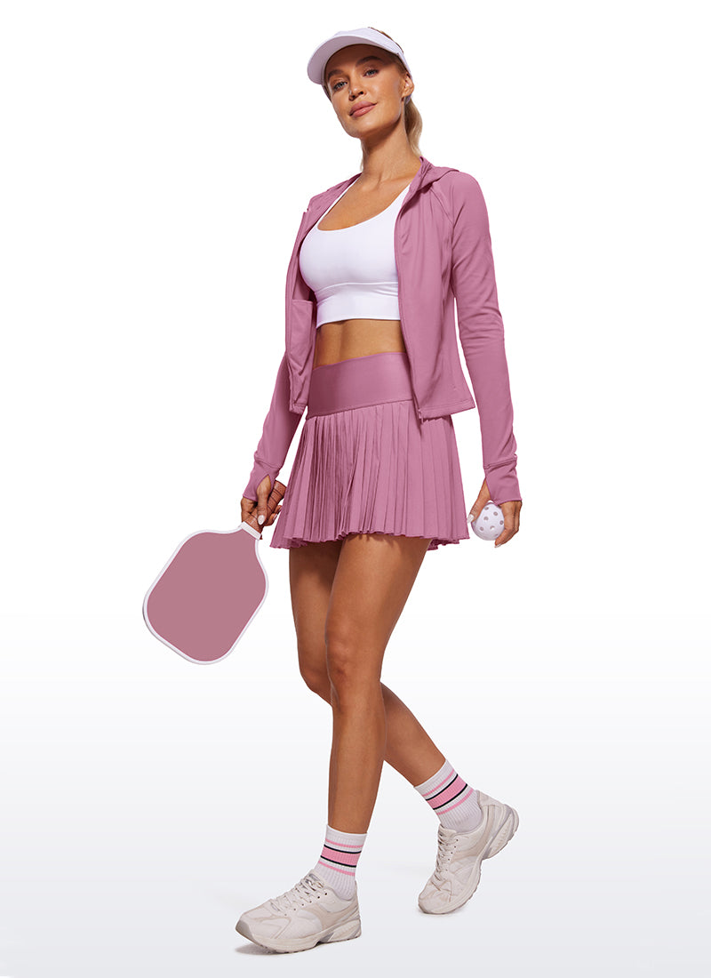 CRZ YOGA Damen Butterluxe Kapuzenpullover Hoodie Zip Up mit Daumenloch Samtstaub