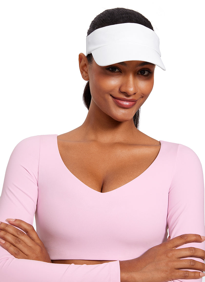 CRZ YOGA Damen Butterluxe Doppelt Gefüttert  V-Ausschnitt Cropped Hemd Rosa Pfingstrose